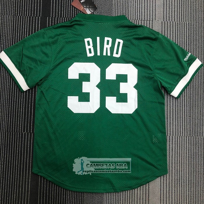 Camiseta Manga Corta Boston Celtics Larry Bird NO 33 Verde